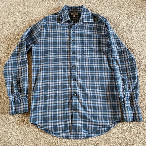 Peter Millar Blue Plaid Shirt, Men’s Medium, Button Down, Long Sleeve, EUC - Picture 1 of 6